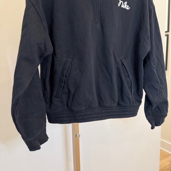 Nike Girl’s Black Basketball Half-Zip Cropped Sweatshirt Size L Casual Logo - Picture 6 of 16